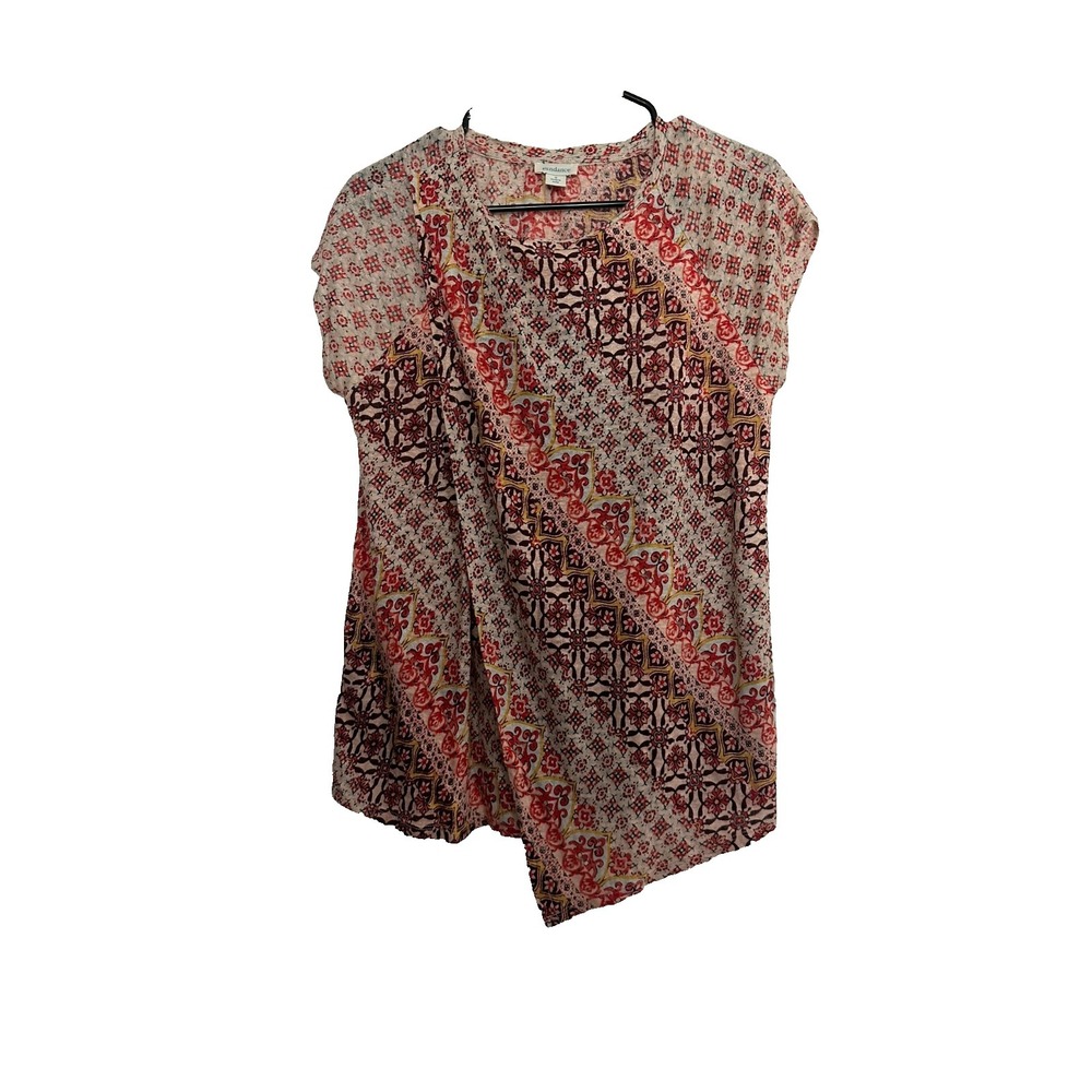 Sundance Josette 100% Linen Asymmetrical Drape Design Top Boho Casual Summer